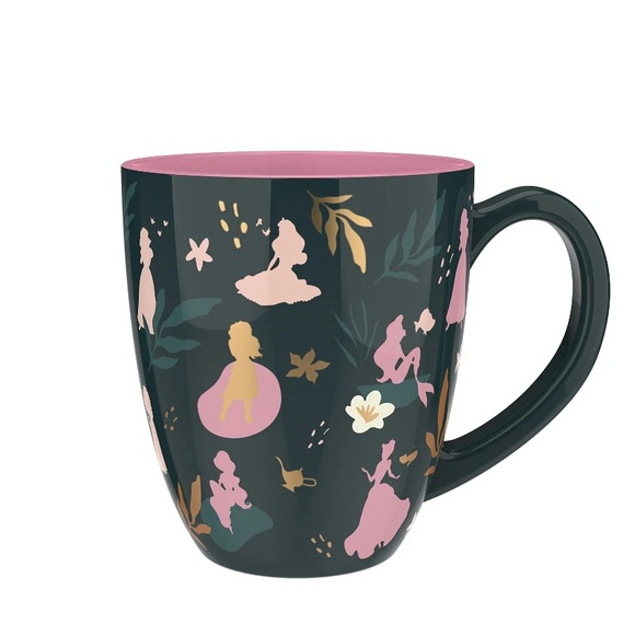 15oz Disney Princess Silhouette Mug - Dark Green and Pink - Picture 2 of 5